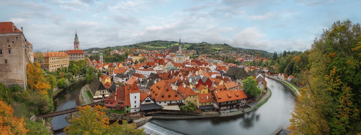 Krumlov mesto z vyhlidky